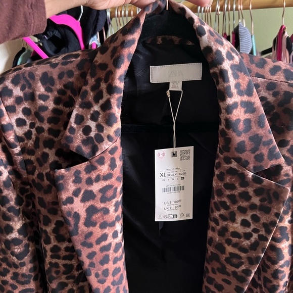 Zara Brown Leopard Print Blazer and pants suit - Picture 5 of 7